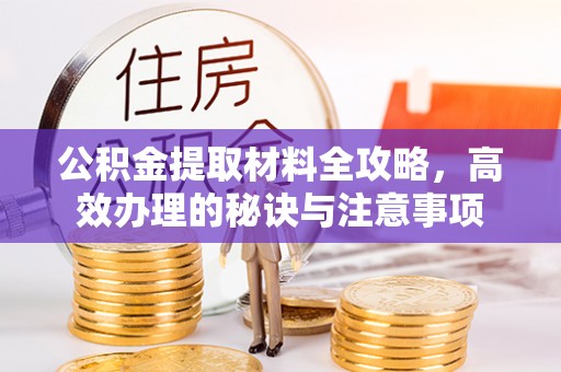 织金公积金提取材料全攻略，高效办理的秘诀与注意事项