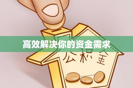 织金高效解决你的资金需求