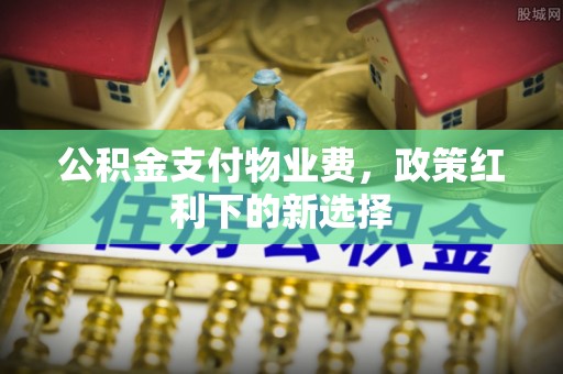 织金公积金支付物业费，政策红利下的新选择