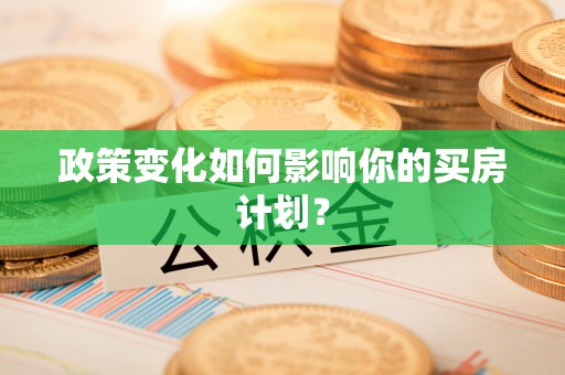 织金政策变化如何影响你的买房计划？
