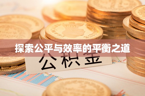 织金探索公平与效率的平衡之道