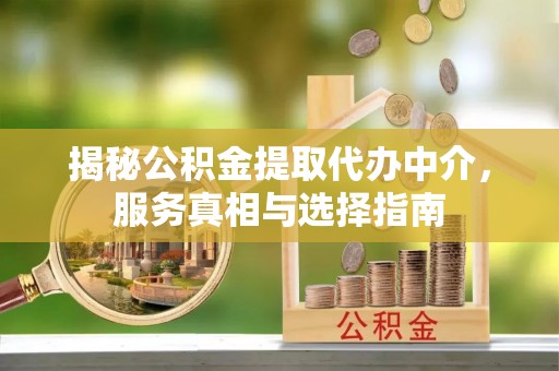 织金揭秘公积金提取代办中介，服务真相与选择指南
